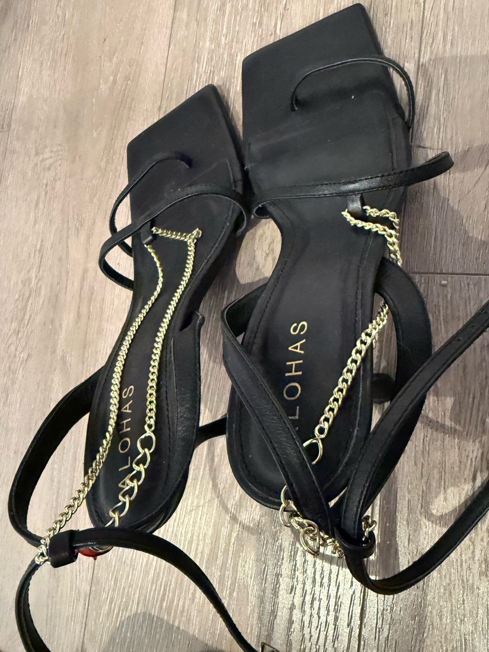 ALOHAS Chain Detail Black Heels EU 39